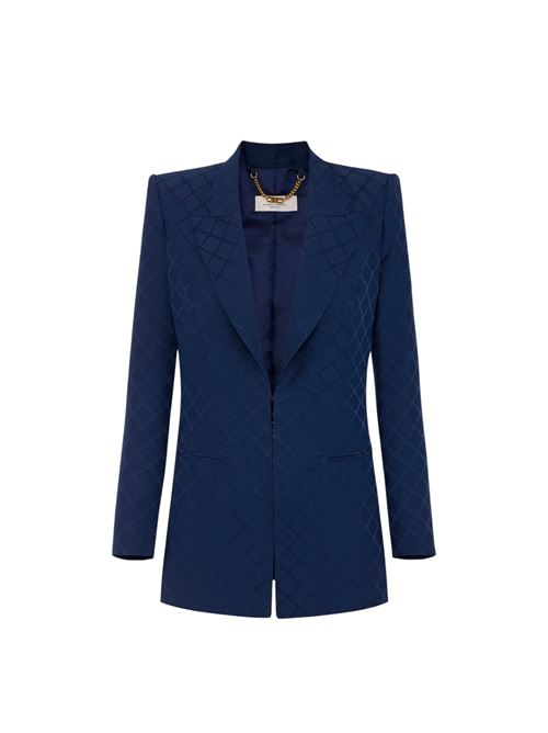 Satin jacket with jacquard lozenge ELISABETTA FRANCHI | GI15352E2.DC8